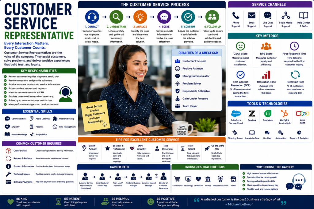 Customer service representative guide infographic