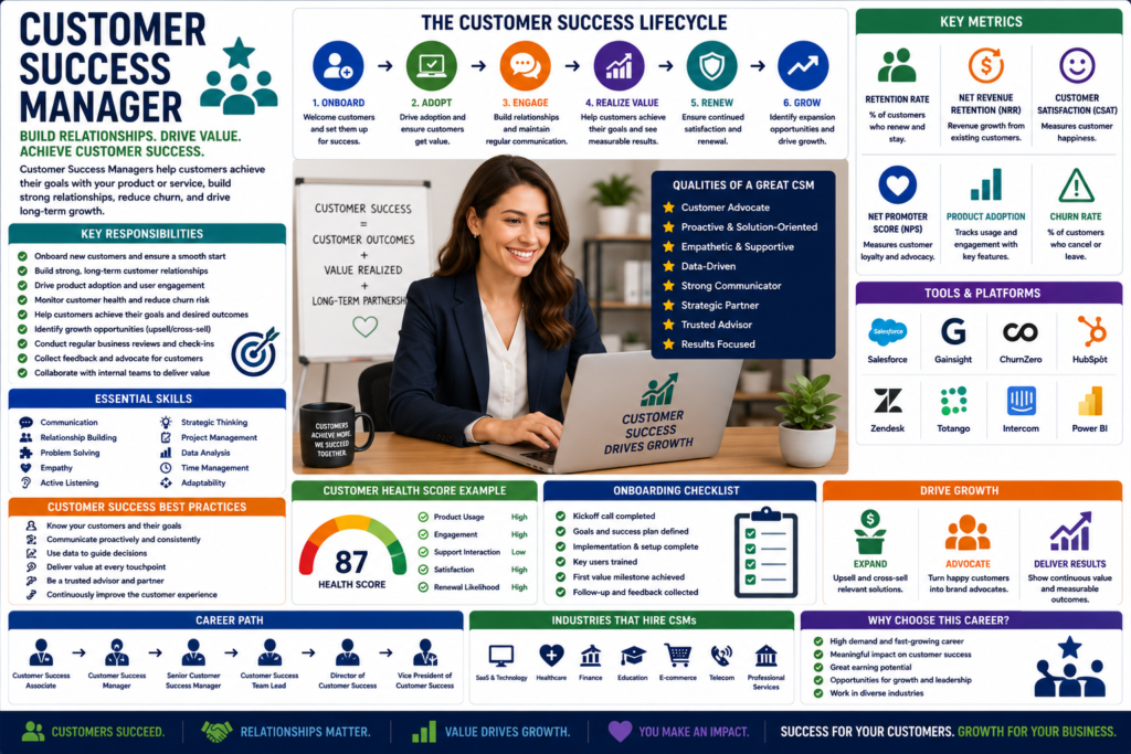 Customer success manager roles infographic