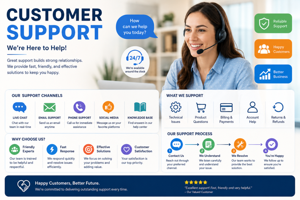 Customer support infographic and process guide