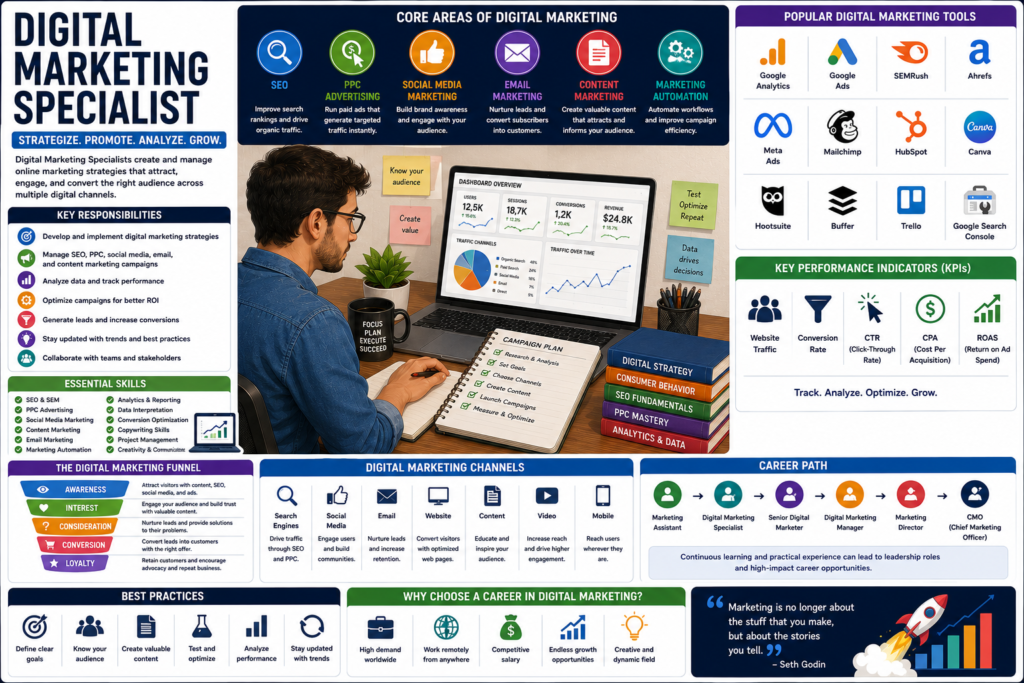 Digital marketing specialist infographic guide