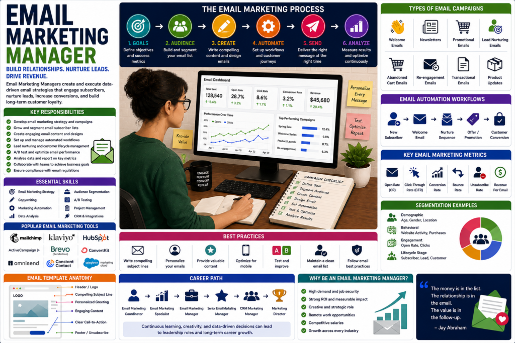 Email marketing manager infographic guide