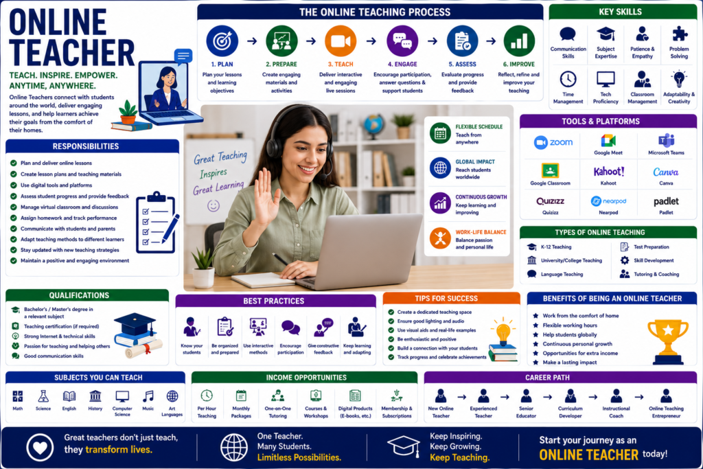 Online teaching essentials infographic