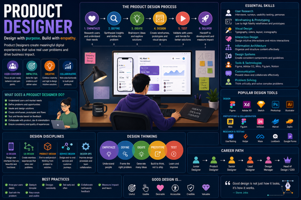 Product designer infographic guide