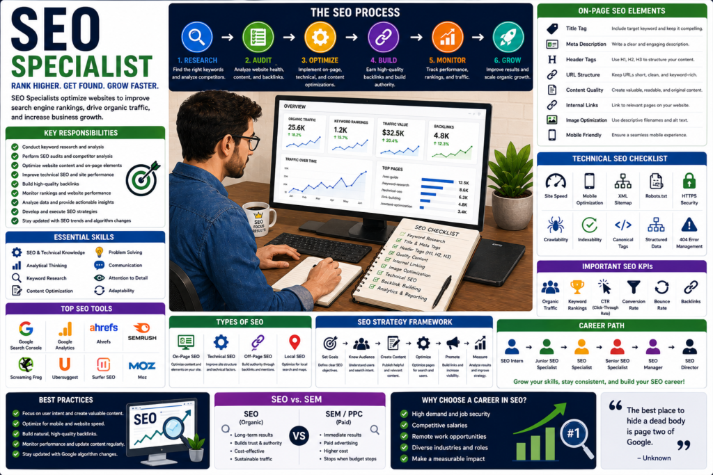 SEO infographic cheat-sheet for specialists