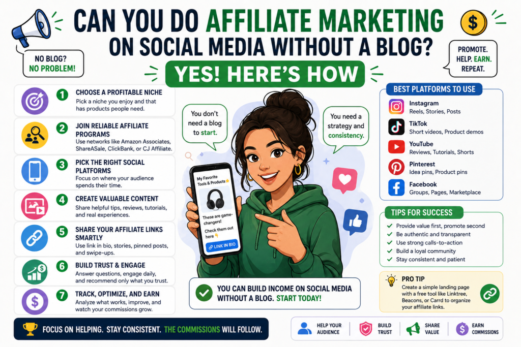 Affiliate marketing on social media without a blog