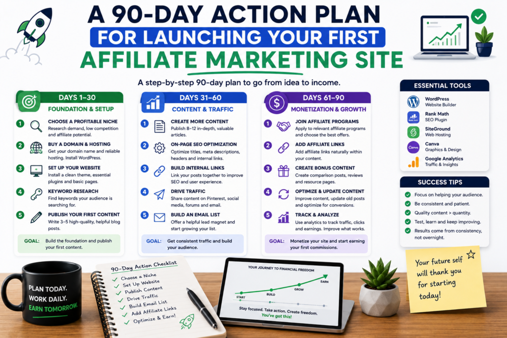 Affiliate marketing site launch plan