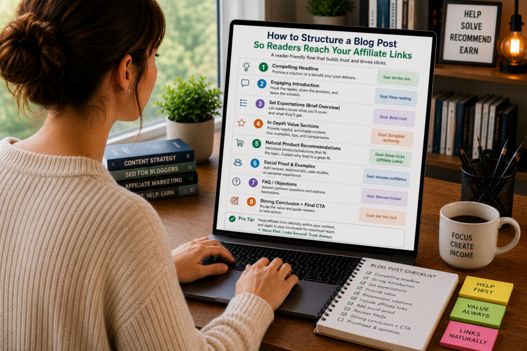 Blog post structure for affiliate links