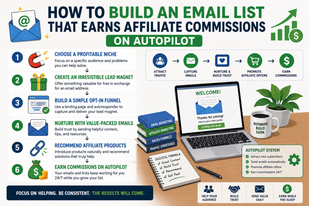 Build an email list for affiliate commissions