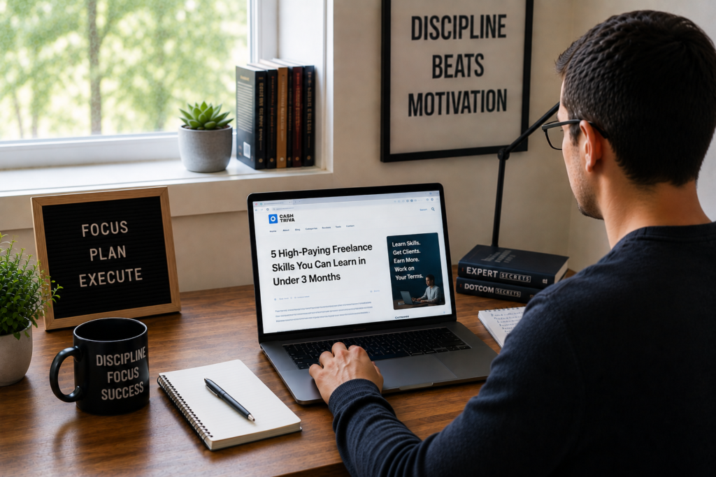 Focused work in a motivational office