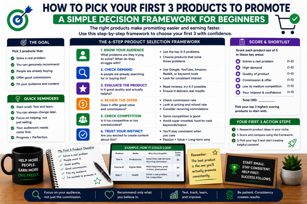 How to pick first 3 affiliate products