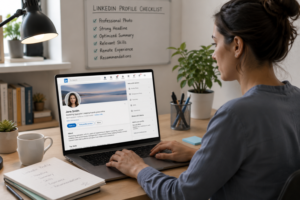 LinkedIn profile for remote jobs