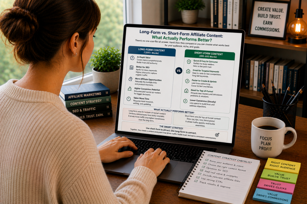 Long-form vs short-form affiliate content