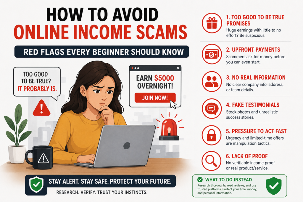 Online income scams