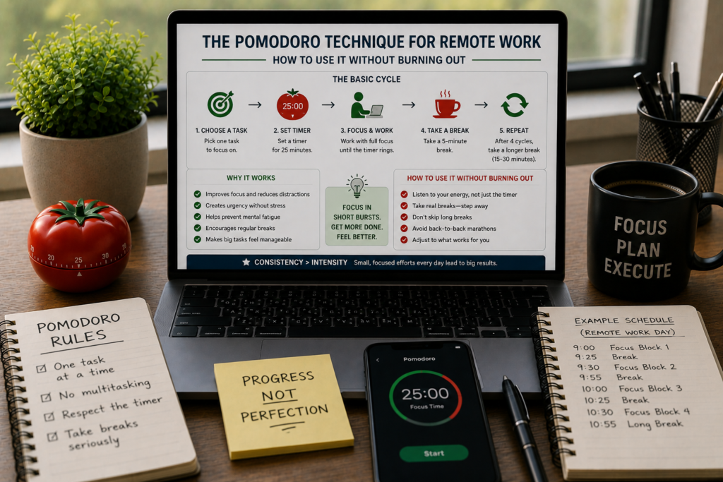 Pomodoro technique for remote work