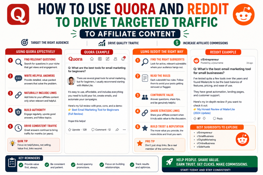 Quora and Reddit affiliate traffic