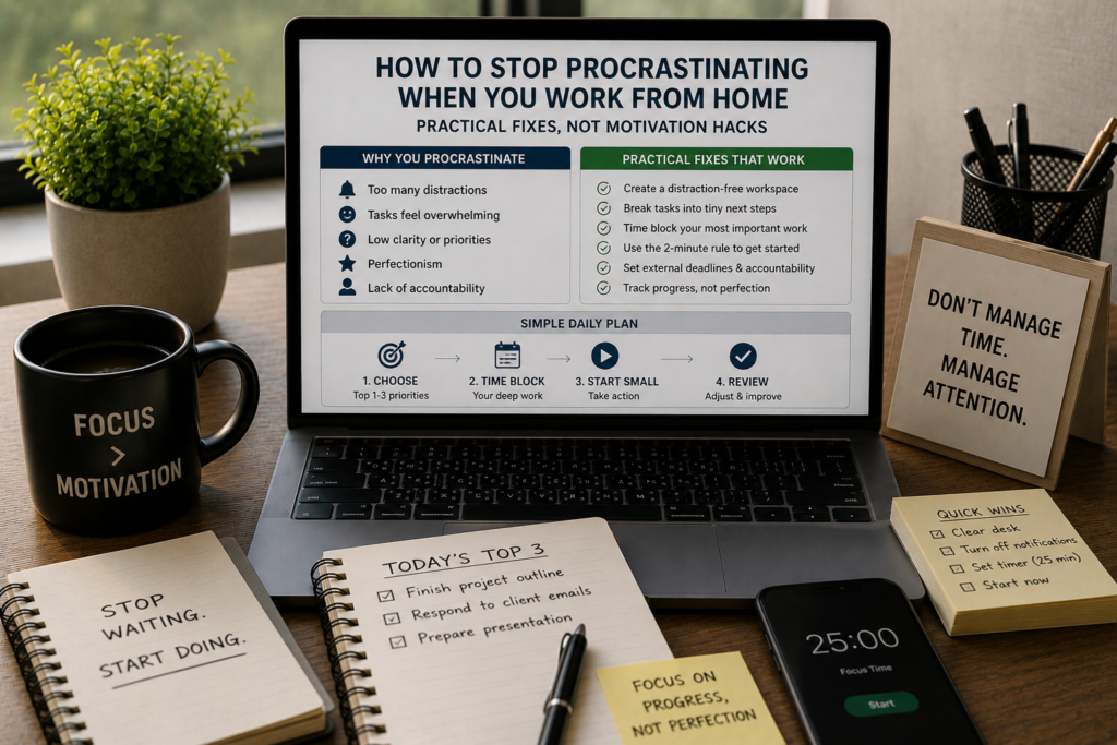 Stop procrastinating working from home