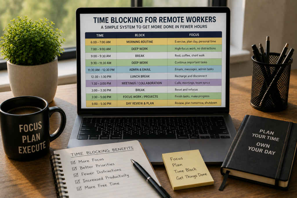 Time blocking for remote workers
